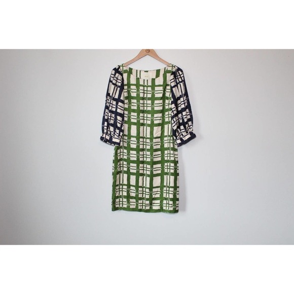 ✨2/$20 Anthropologie Maeve 100% Silk Abstract Shift Dress Broken Blocks 4 H13909 - Picture 2 of 11